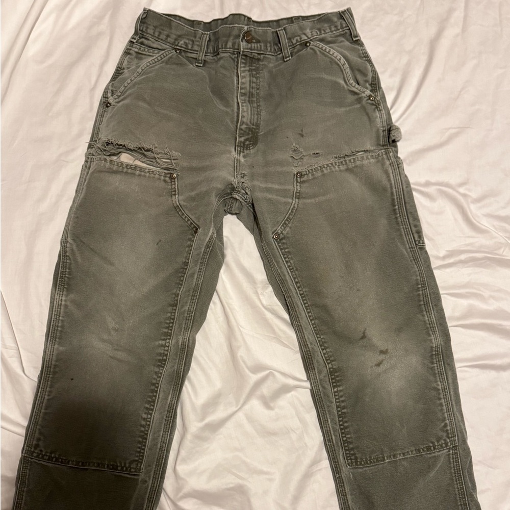 Carhartt Sage-Green Work Jeans